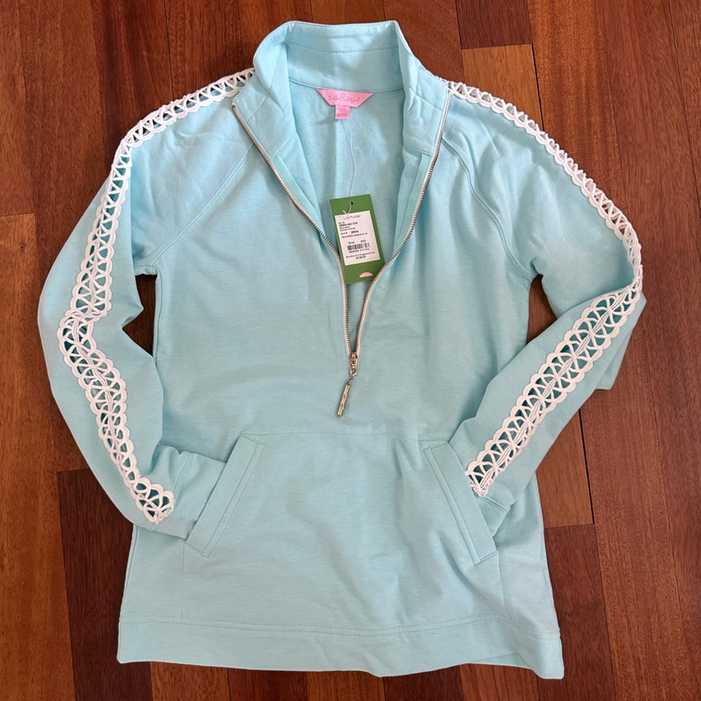 Lilly Pulitzer Aqua Blue Zip-Up